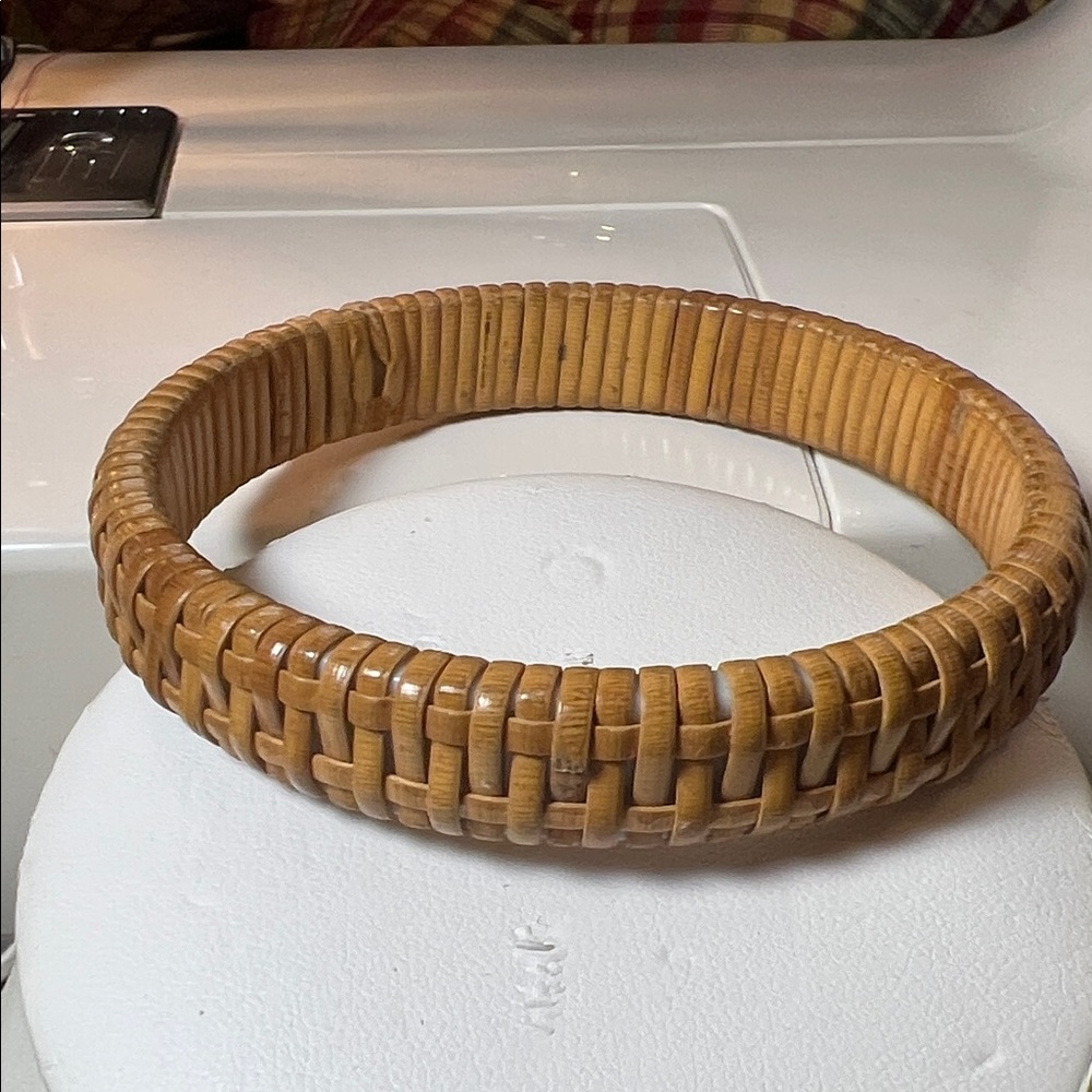 Woven Tan Bangle Bracelet